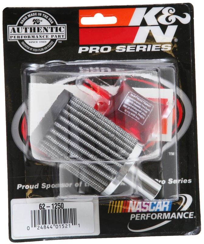 K&N Engineering K&N Steel Base Rubber Top Crankcase Vent Filter 5/8in. Vent / 2in. D / 3in. Height 62-1250