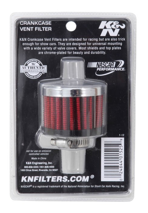 K&N Engineering K&N 0.625 inch ID 2 inch OD 1.5 inch H Clamp On Crankcase Vent Filter 62-1340