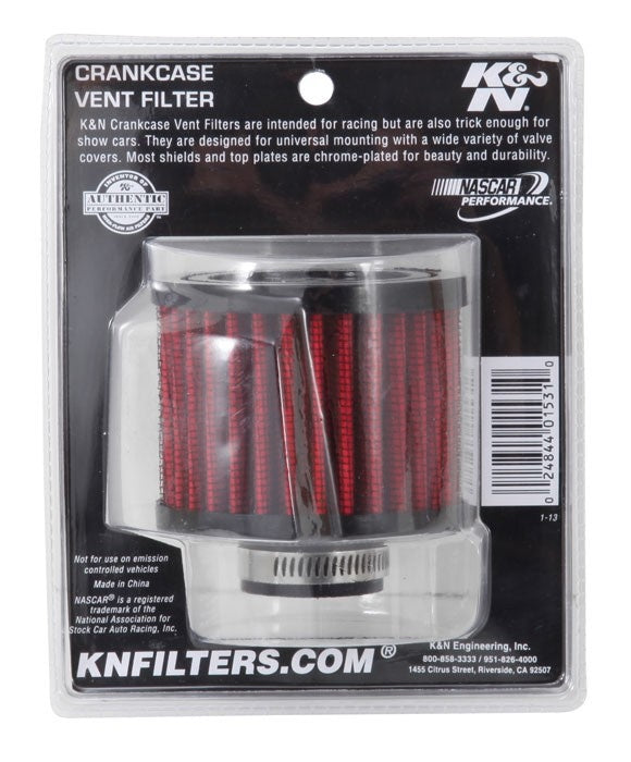 K&N Engineering K&N 1 inch ID 3 inch OD 2.375 inch H Rubber Base Crankcase Vent Filter 62-1410