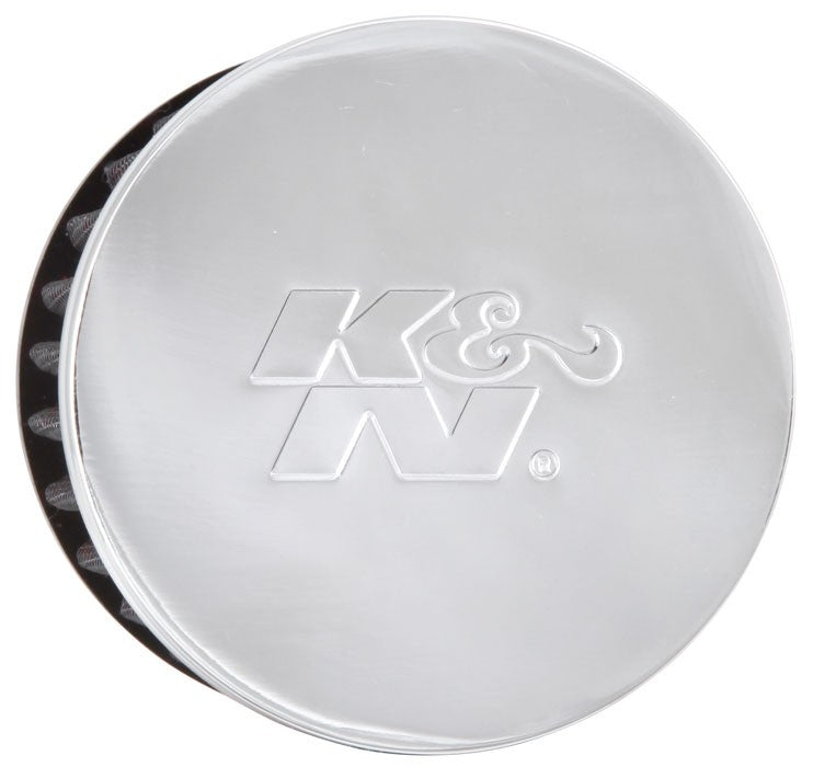 K&N Engineering K&N 1.5in Flange ID x 3in OD x 2.5in H Chrome Finish Rubber Base Crankcase Vent Filter 62-1460