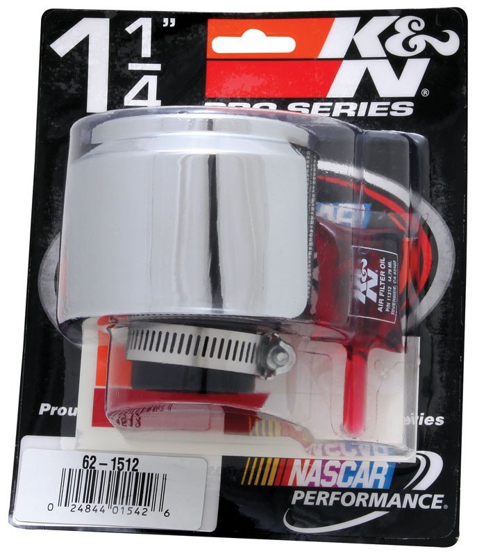 K&N Engineering K&N Rubber Base Chrome Top Crankcase Vent Filter 1-1/4in Flg / 3in OD / 2-1/2in H w/Deflector Shield 62-1512