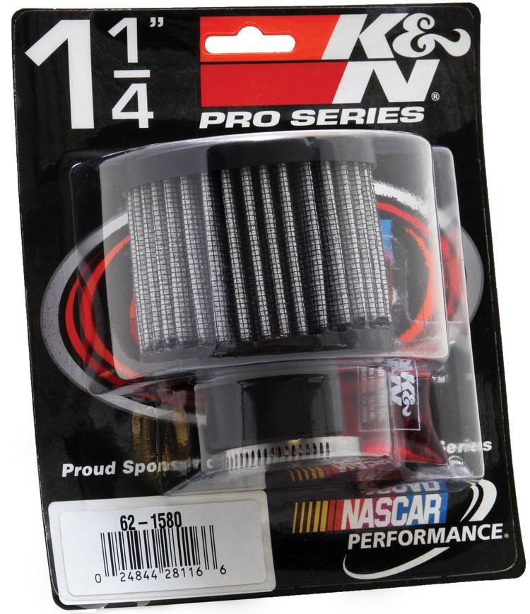 K&N Engineering K&N 1.25in Vent 3in OD 2.5in H 0.625in Flange Clamp On Crankcase Vent Filter 62-1580