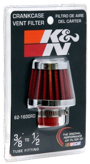 K&N Engineering K&N 2in Base OD x .375in Flange ID x 1.75in H Rubber Base Crankcase Vent Filter 62-1600RD