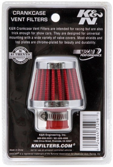 K&N Engineering K&N 2in Base OD x .375in Flange ID x 1.75in H Rubber Base Crankcase Vent Filter 62-1600RD