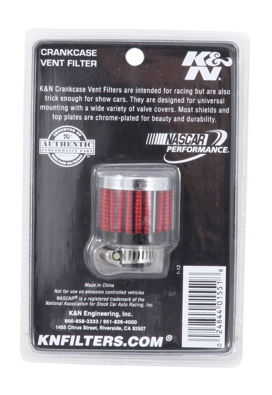 K&N Engineering K&N .315/.431 Flange 1 3/8 inch OD 1.5 inch H Clamp On Crankcase Vent Filter 62-2470