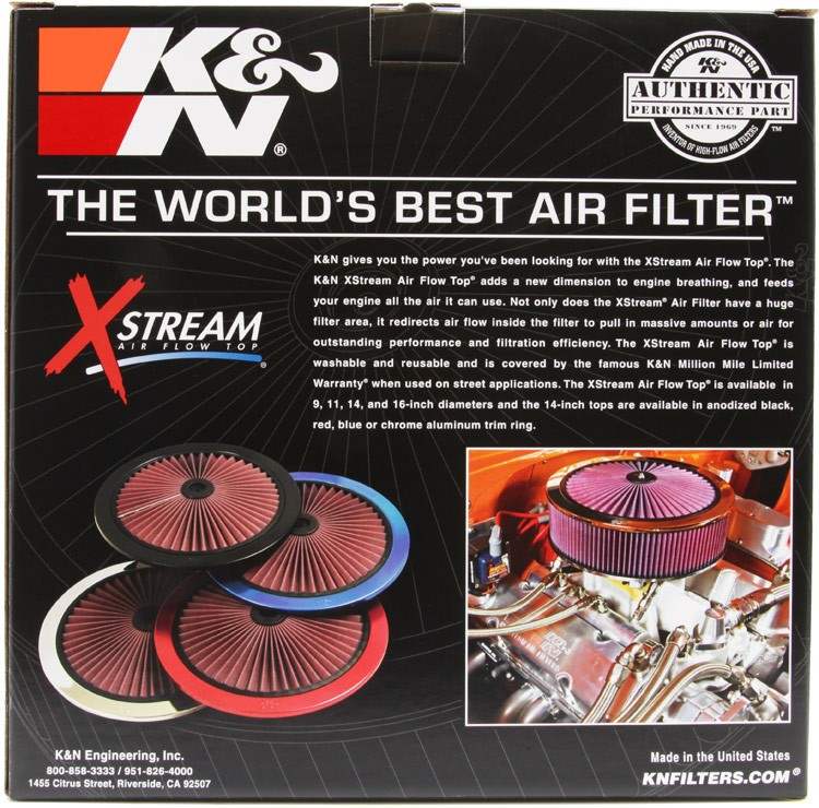 K&N Engineering K&N X-Stream Top Filter X-Stream 14 inch OD Chrome 66-1401XP