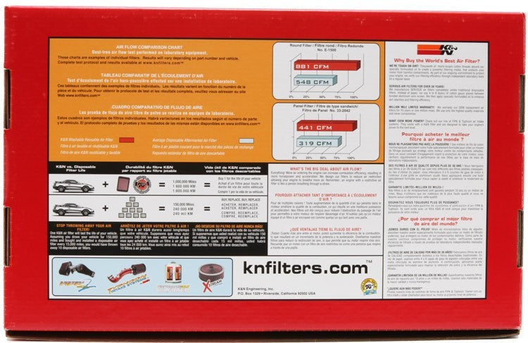 K&N Engineering K&N 15in O/S Length / 8.25in O/S Width / 3in Height Red Oval Custom Assembly 66-1470