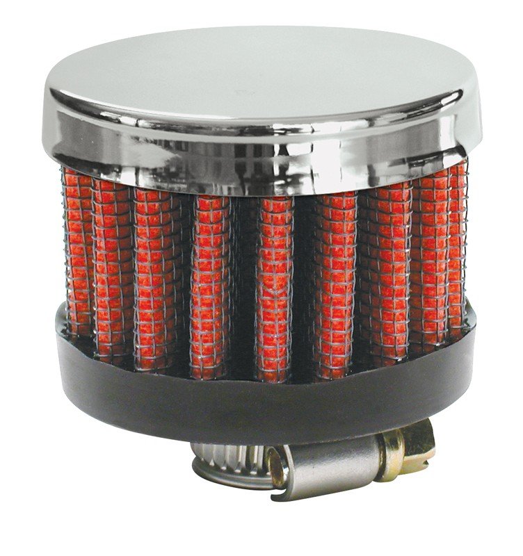 Airaid Chrome Top .625in ID - Clamp On 2in OD 1.5in Tall Breather Filter 775-134