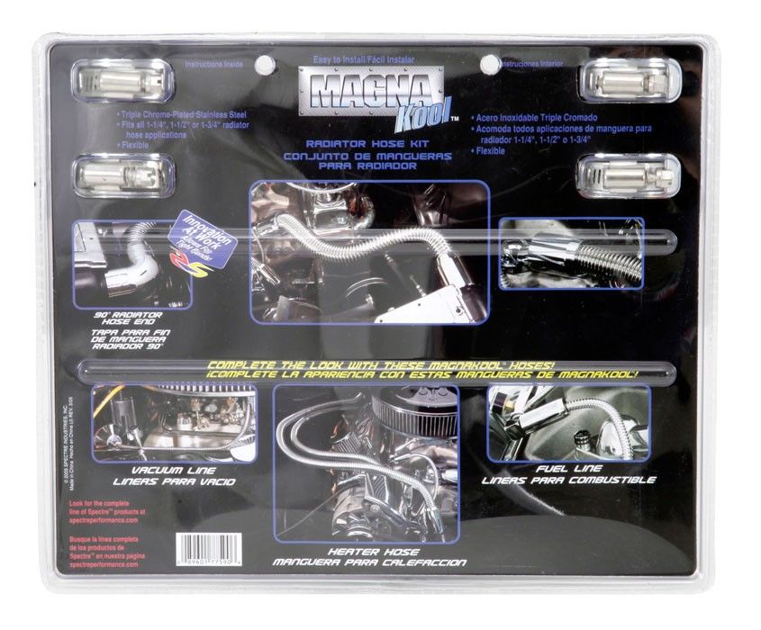 Spectre Magna Kool SS Radiator Hose Kit w/Chrome End Covers - 20in. 7759