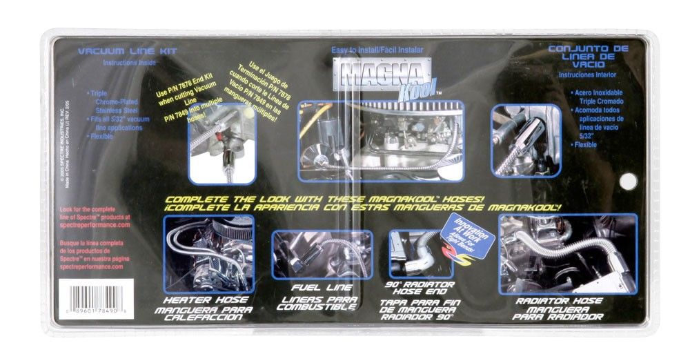 Spectre Magna Kool Vacuum/Fuel Line Kit 5/32in. w/Chrome Hose End Covers - 3ft. 7849