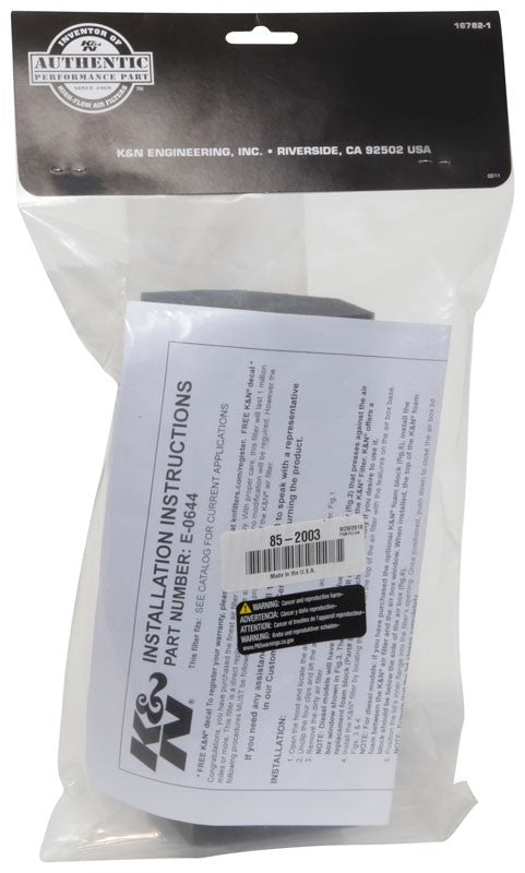 K&N Engineering K&N Air Filter Foam Insert Block DSL Only (E-0644) 85-2003