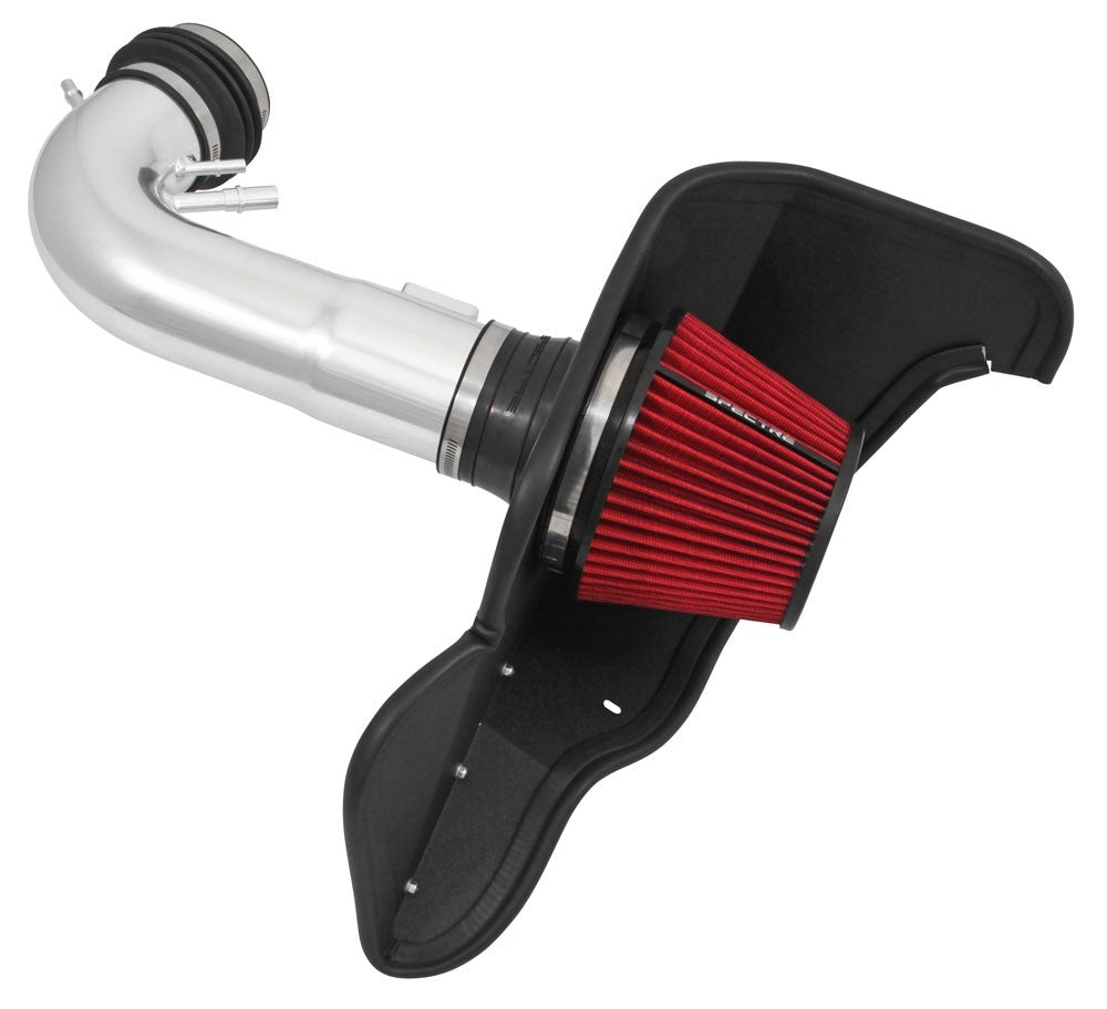 Spectre 15-17 Ford Mustang GT 5.0L V8 F/I Air Intake Kit - Polished w/Red Filter 9031