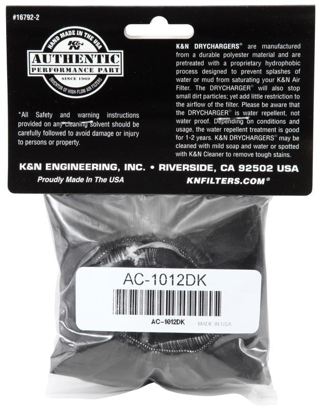 K&N Engineering K&N 12-13 Arctic Cat Wildcat 1000 Air Filter Wrap, Black AC-1012DK
