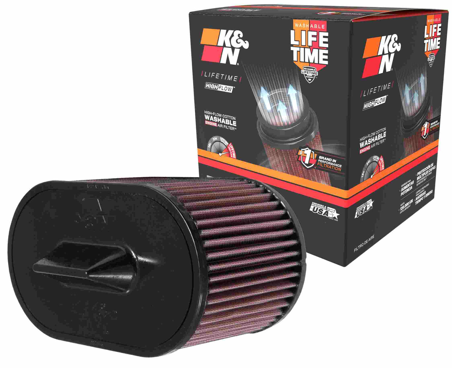 K&N Engineering K&N 2014 Maserati Ghibli V6-3.0L F/I Replacement Drop In Air Filter E-0651