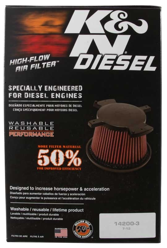 K&N Engineering K&N 07 Dodge Ram 2500/3500 6.7L-L6 DSL Drop In Air Filter E-0784