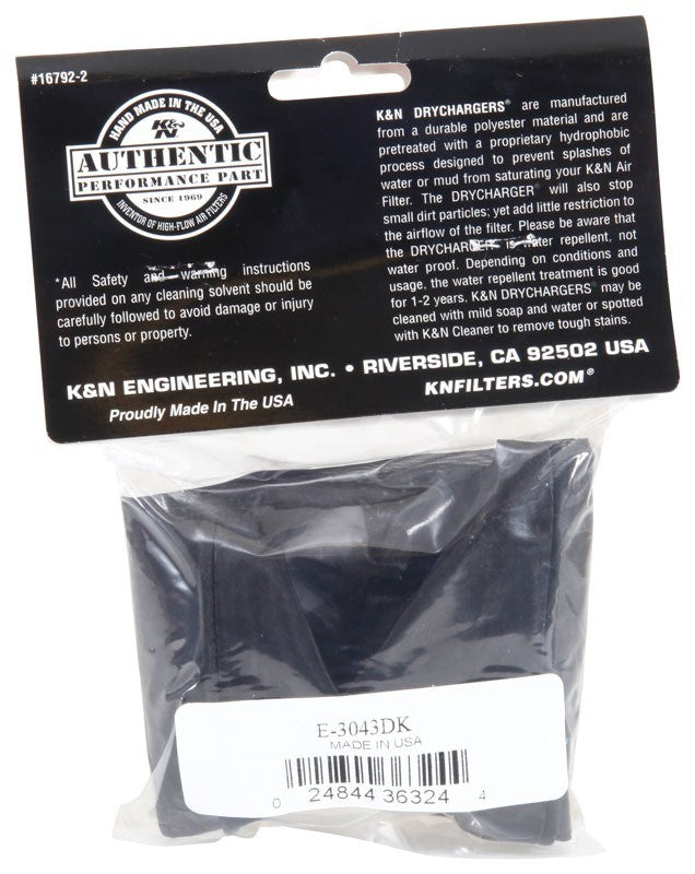 K&N Engineering K&N Black Drycharger Silicone Treated Air Filter Wrap - Black E-3043DK