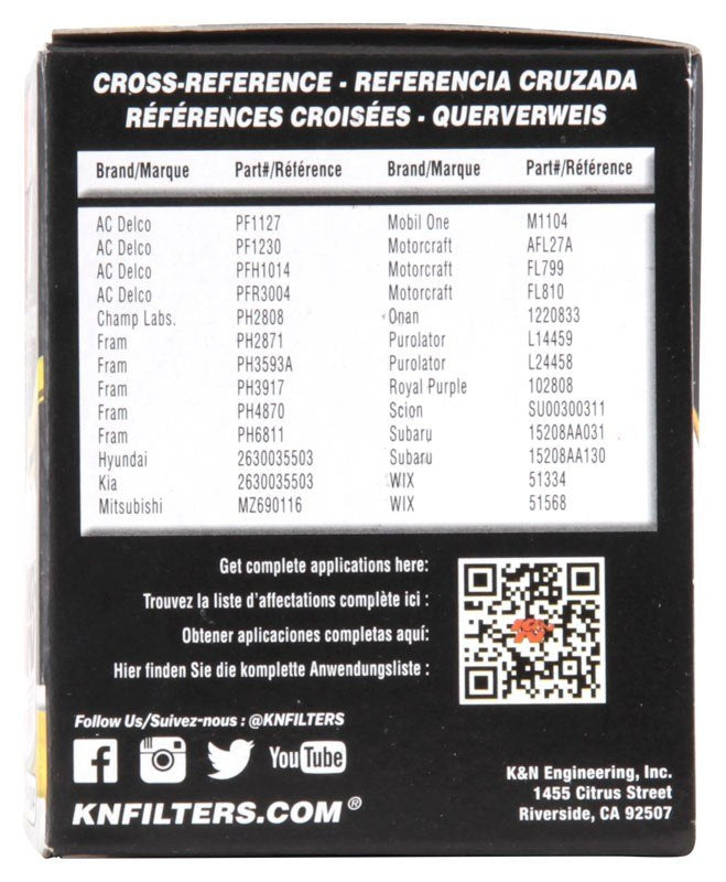 K&N Engineering K&N Universal Performance Gold Oil Filter HP-1004