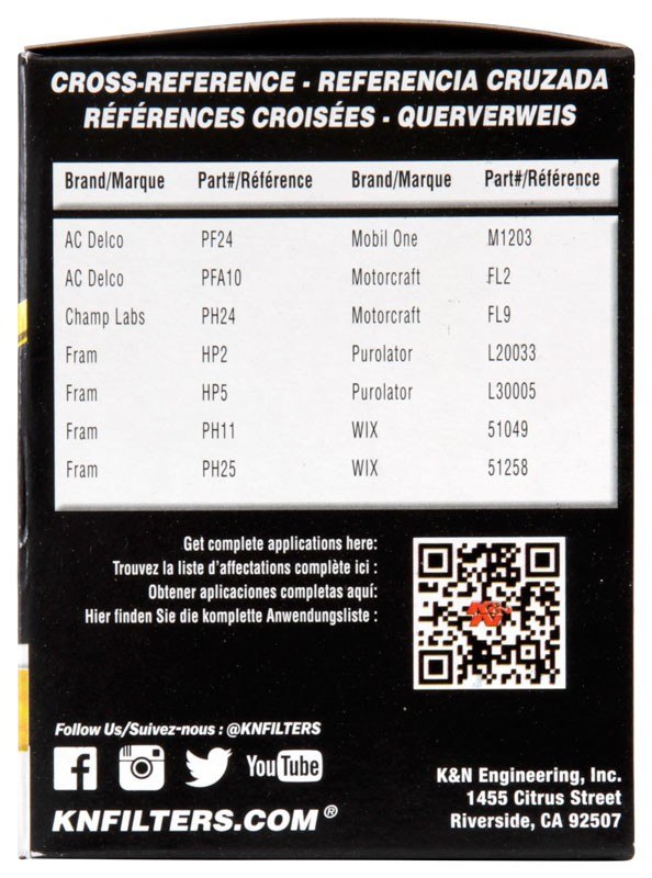 K&N Engineering K&N Oil Filter OIL FILTER; AUTOMOTIVE HP-2003