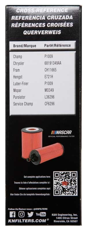 K&N Engineering K&N Performance Oil Filter for 14-17 Dodge Durango 3.6L / 14-17 Jeep Grand Cherokee 3.6L HP-7026