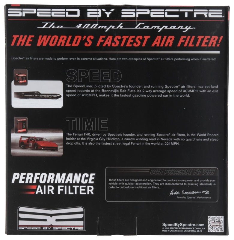 Spectre 1991 Pontiac Grand Am 2.5L L4 F/I Replacement Round Air Filter HPR3647