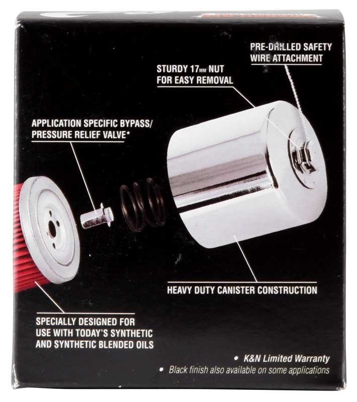 K&N Engineering K&N Oil Filter Powersports Canister Chrome KN-172C