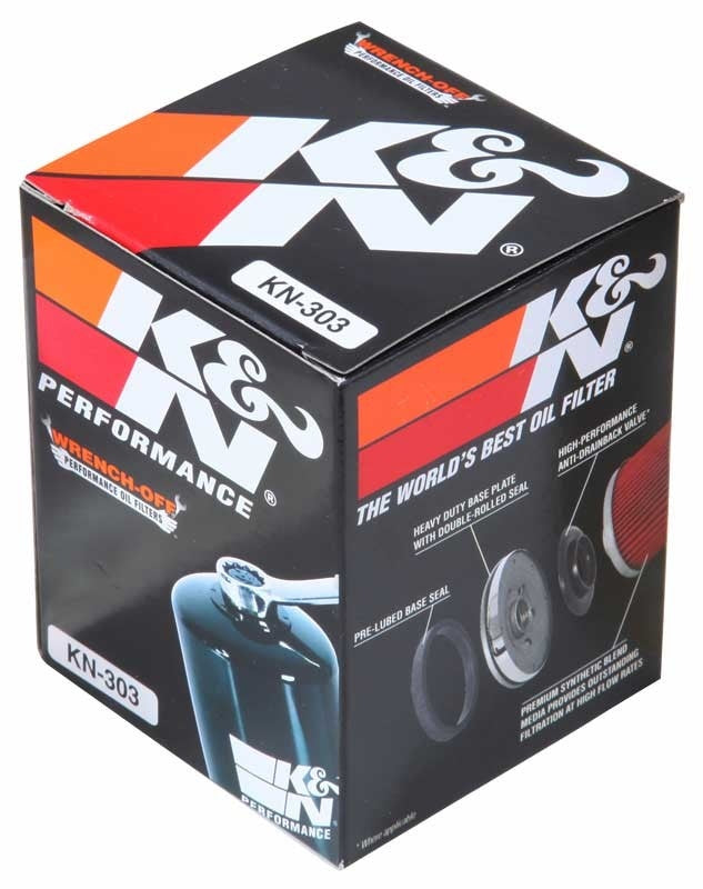 K&N Engineering K&N Honda / Kawasaki / Yamaha / Polaris / Victory 2.688in OD x 3.344in H Oil Filter KN-303