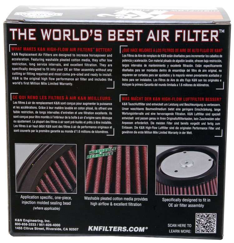 K&N Engineering K&N Intake System Harley Davidson w/ 40-45mm Mikuni Oval ML-092 Replacement Air Filter ML-092B