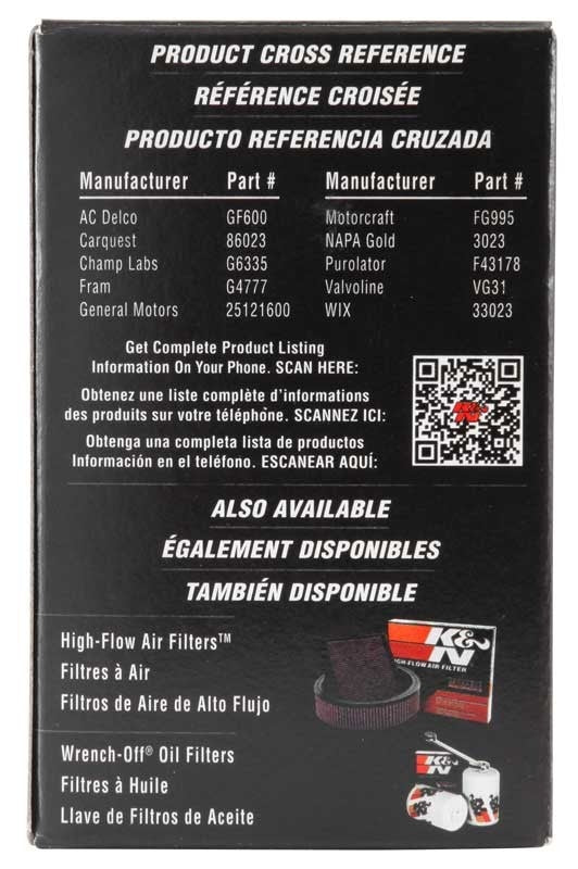 K&N Engineering K&N Cellulose Media Fuel Filter 1.688in OD x 3.813in L PF-1300
