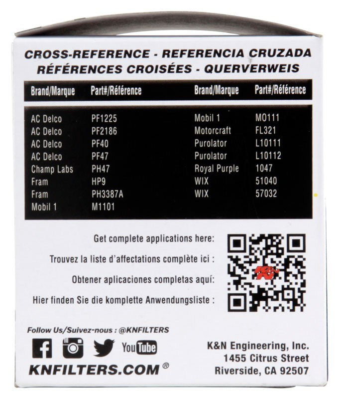 K&N Engineering K&N Oil Filter for Buick / Chevy / Oldsmobile / Pontiac / Jeep / AMC / Cadillac / GMC / Saab PS-1001