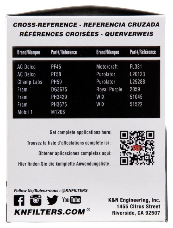 K&N Engineering K&N Pro Series Oil Filter 4.781in H 3in D PS-2006