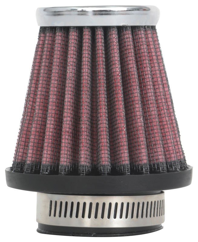 K&N Engineering K&N Universal Round Tapered Chrome Filter 1.563in Flange ID x 3in Base OD x 2in Top OD x 3in H RC-2310