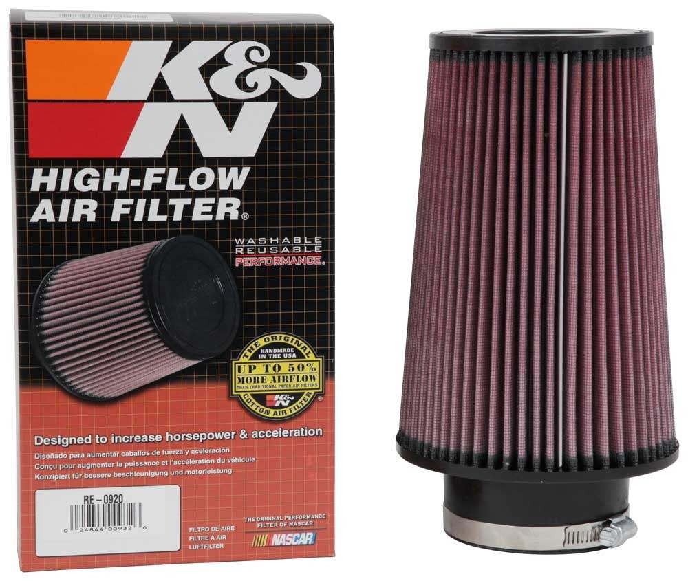 K&N Engineering K&N Universal Rubber Filter 3 1/2inch ID FLG / 6inch Base / 4-5/8inch Top / 9inch Height RE-0920