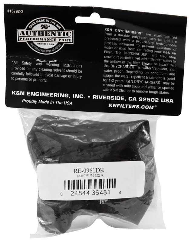 K&N Engineering K&N Black Drycharger Oval Tapered Air Filter Wrap RE-0961DK