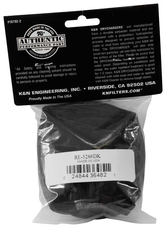 K&N Engineering K&N Black Drycharger Rectangle Straight Air Filter Wrap - Black RE-5286DK