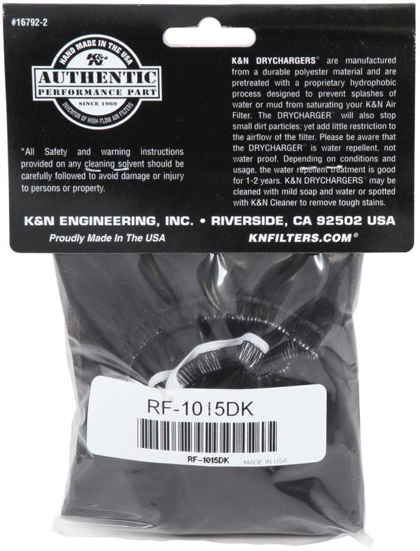 K&N Engineering K&N Air Filter Wrap Drycharger - Black RF-1015DK