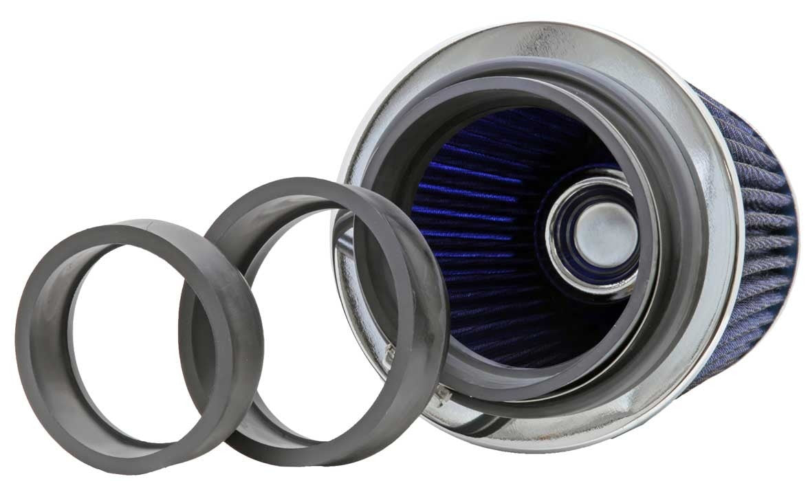 K&N Engineering K&N Universal Air Filter Chrome Round Tapered Blue - 4in Flange ID x 1.125in Flange Length x 5.5in H RG-1001BL
