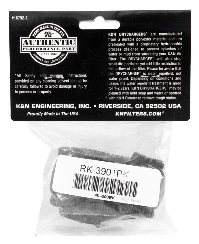 K&N Engineering K&N Air Filter Wrap Black Round for Harley Davidson 91-97 Sportster/Glide/Softail/Fat Boy/Low Rider RK-3901PK