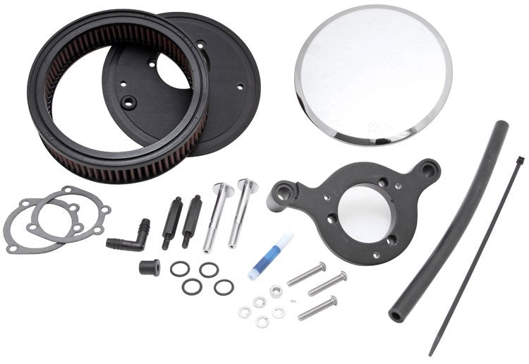 K&N Engineering K&N Street Round Metal Intake System - Harley Davidson - Red Filter 6-8 Size 2.4in In Dia 2.5in H RK-3934