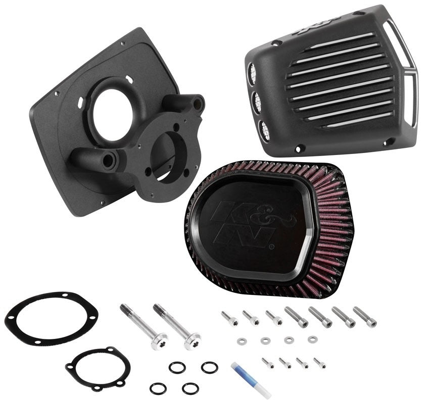 K&N Engineering K&N Street Metal Intake System for 01-16 Harley Davidson Softail/Dyna - Shaker Black RK-3950