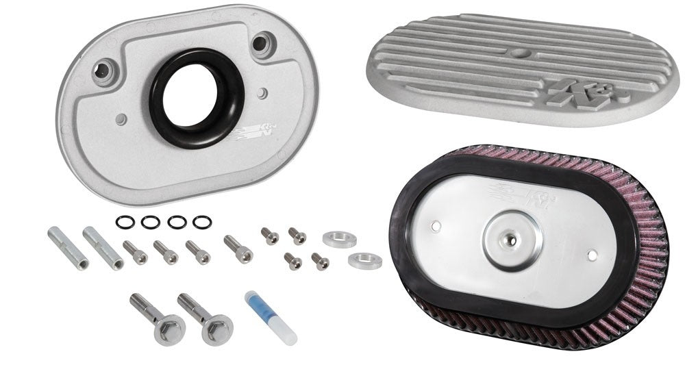 K&N Engineering K&N Street Metal Intake System Side Draft Touring Silver Intake System-Harley Davidson RK-3952S