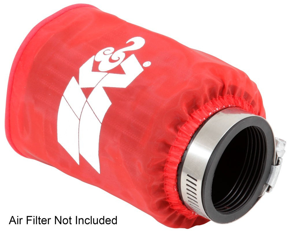 K&N Engineering K&N Drycharger Air Filter Wrap - Round Straight - Red Closed Top 3in Inside Dia x 4in Height RU-1280DR