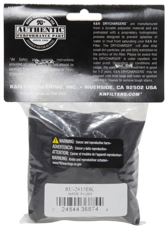 K&N Engineering K&N Drycharger Air Filter Wrap RU-2815 Black RU-2815DK