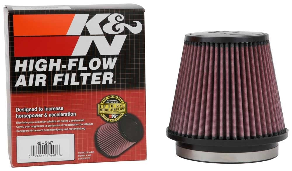 K&N Engineering K&N Filter Universal Rubber Filter 5in Flange 6.5in Base 4.5in Top 5.5in Height RU-5147