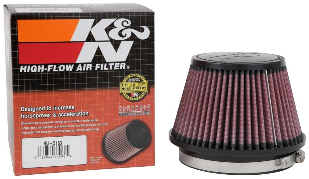 K&N Engineering K&N Universal Rubber Filter 5in Flange ID x 6.5in Base OD x 4.5in Top OD x 4.125in Height RU-5163