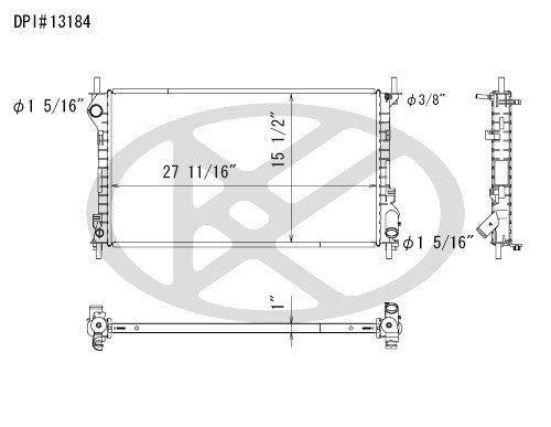Koyorad OEM Replacement Radiator Ford Transit Connect 2.0L I4 AT 10-11