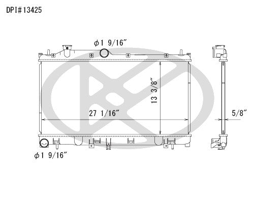 Koyorad Radiator top view frsport A13425