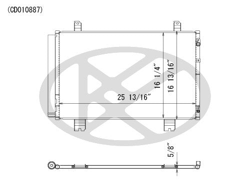 Koyorad A/C Condenser top view frsport CD010887