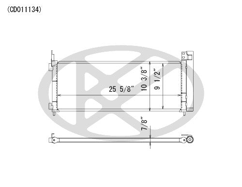 Koyorad A/C Condenser top view frsport CD011134