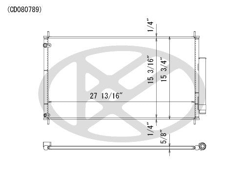 Koyorad A/C Condenser top view frsport CD080789