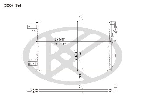 Koyorad A/C Condenser top view frsport CD330654
